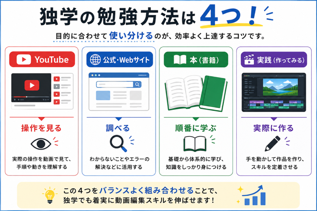 動画編集を独学する勉強方法