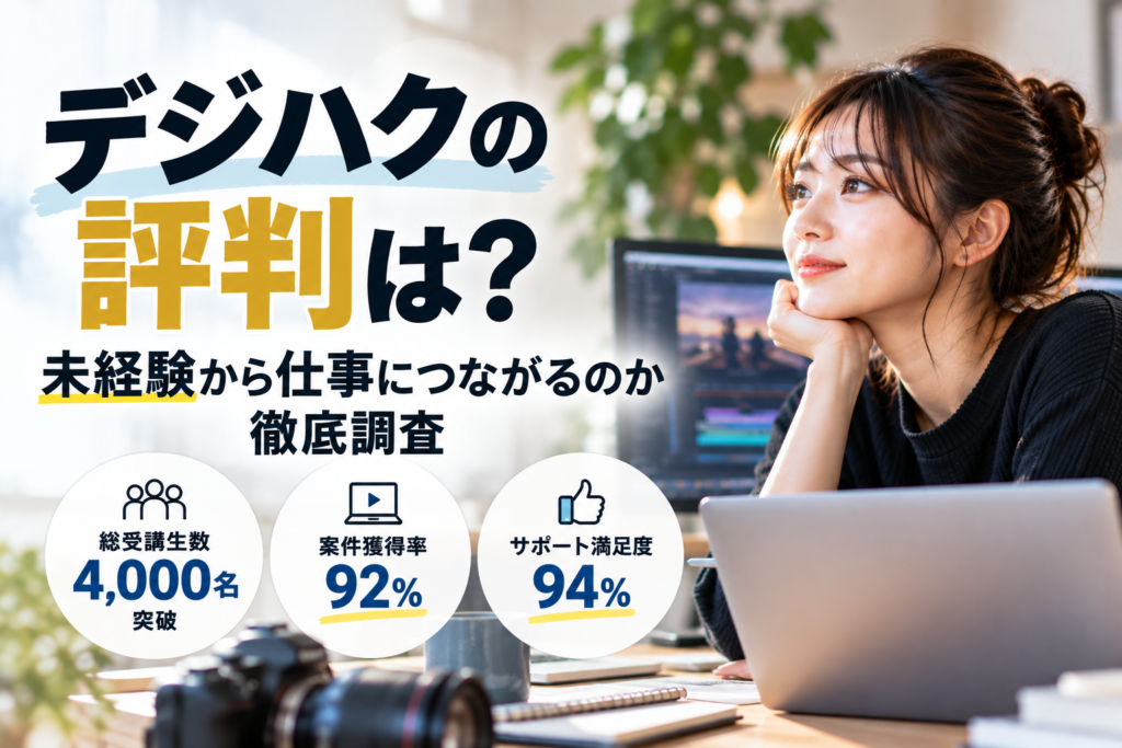 デジハクの評判は？未経験から動画編集を仕事につなげられるのか調査