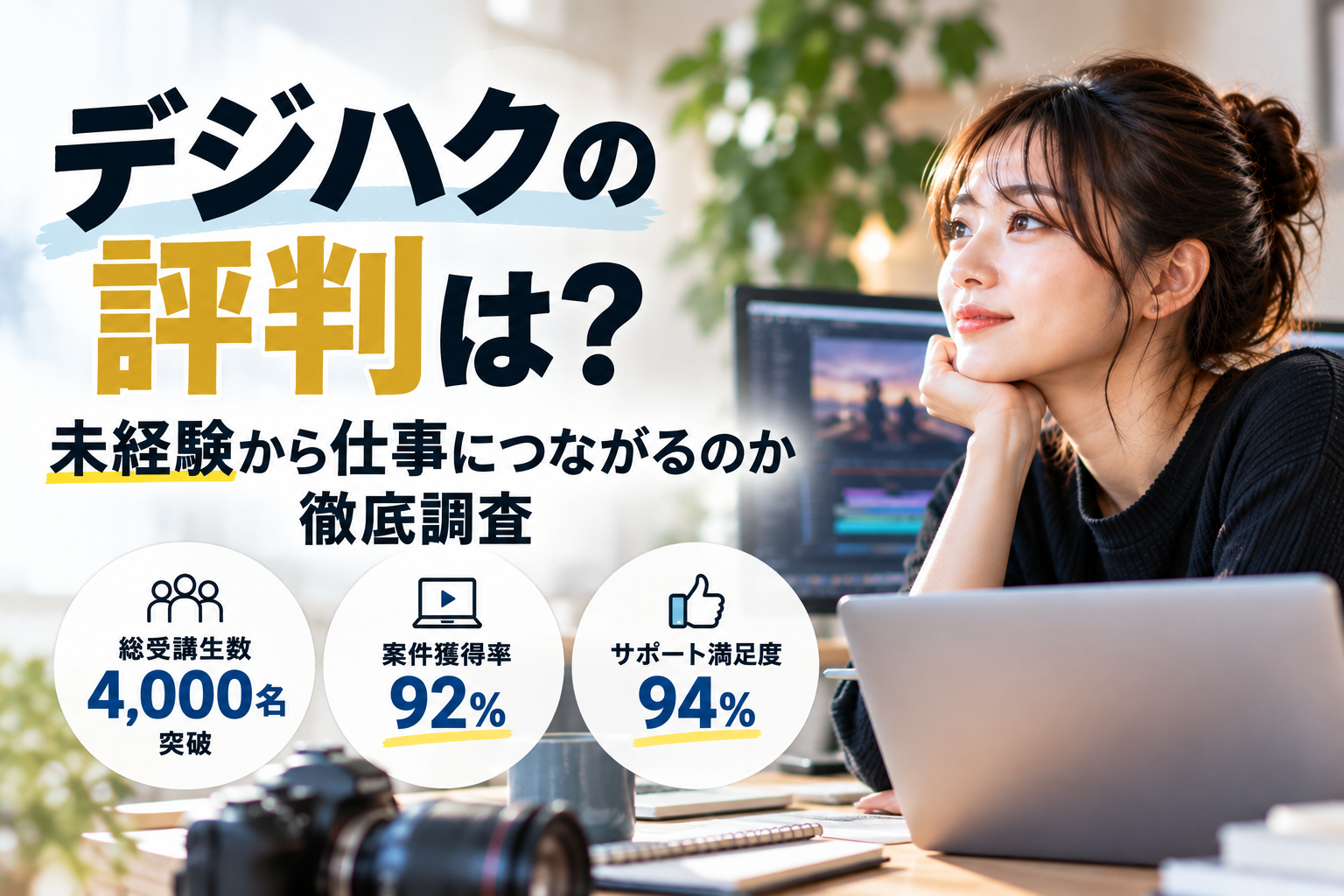 デジハクの評判は?未経験から動画編集を仕事につなげられるのか調査