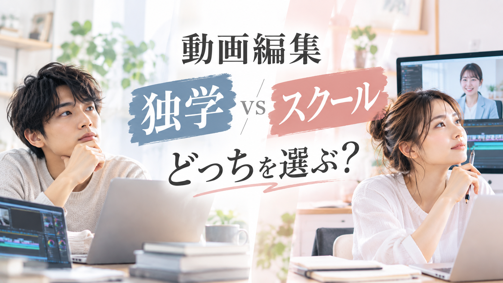 動画編集は独学とスクールどっち？未経験者に合う学び方を徹底比較
