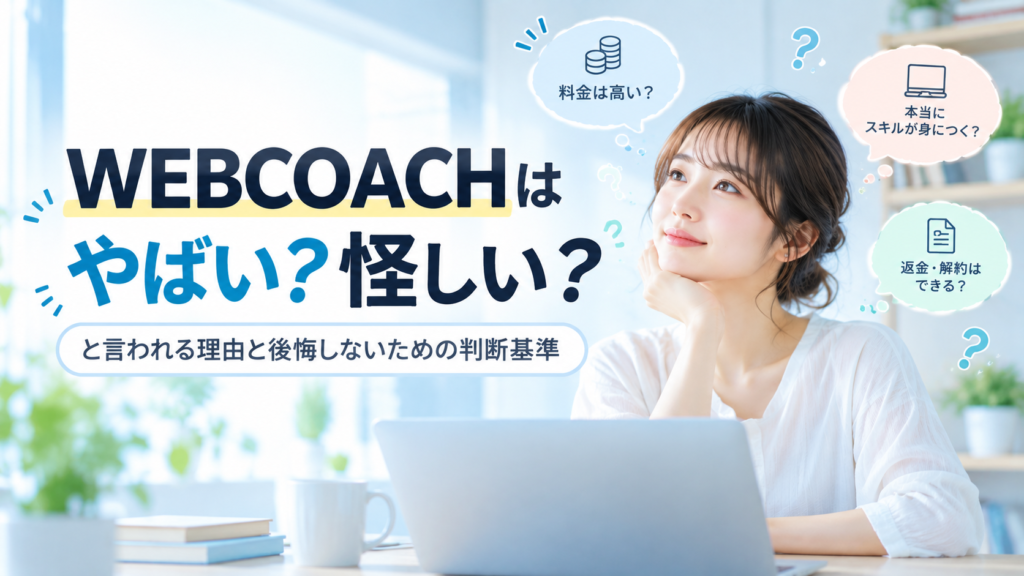 WEBCOACHはやばい？怪しいと言われる理由と後悔しないための判断基準