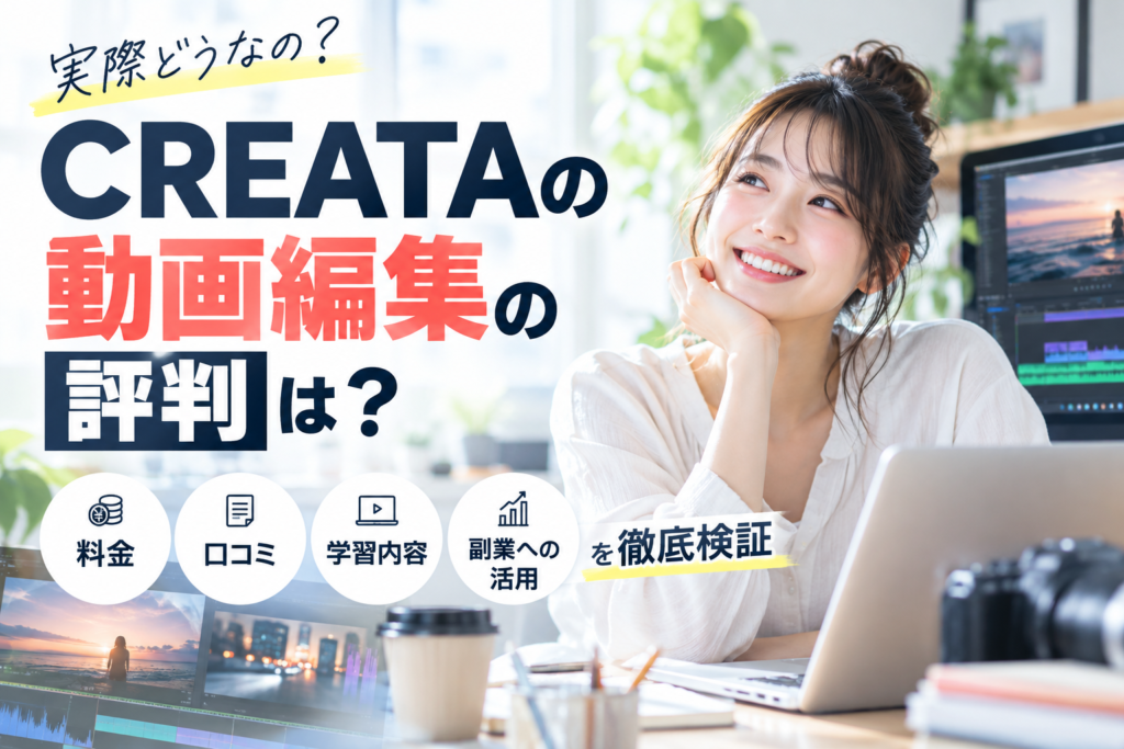 CREATAの動画編集の評判は？料金・口コミ・副業に使えるか徹底検証