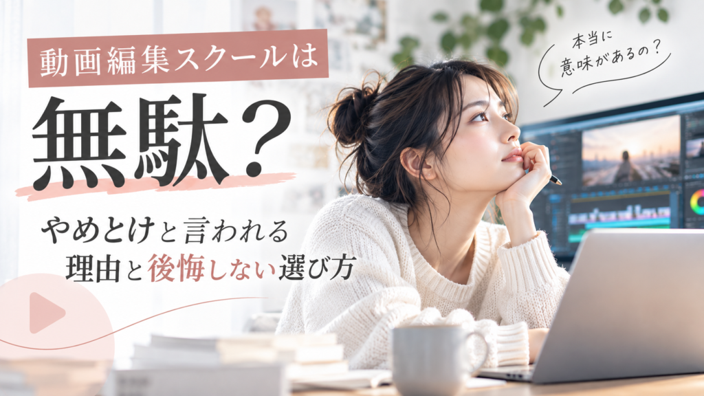 動画編集スクールは無駄？やめとけと言われる理由と後悔しない選び方