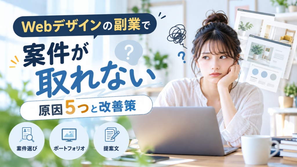 Webデザインの副業で案件が取れない原因5つ｜応募しても採用されないときの改善策