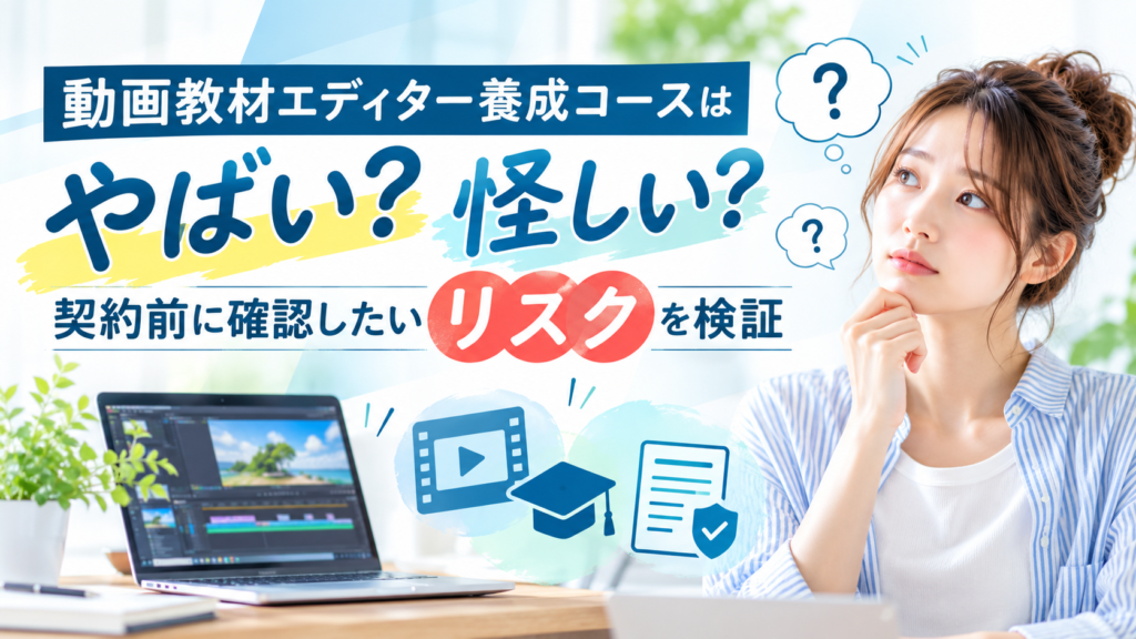 動画教材エディター養成コースはやばい？怪しいと感じる5つの疑問を検証